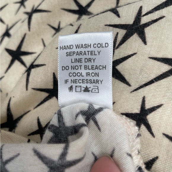 Pleione Star Patterned Sleeveless Knit Blouse Tank with Pleated Details Size M - Picture 8 of 10